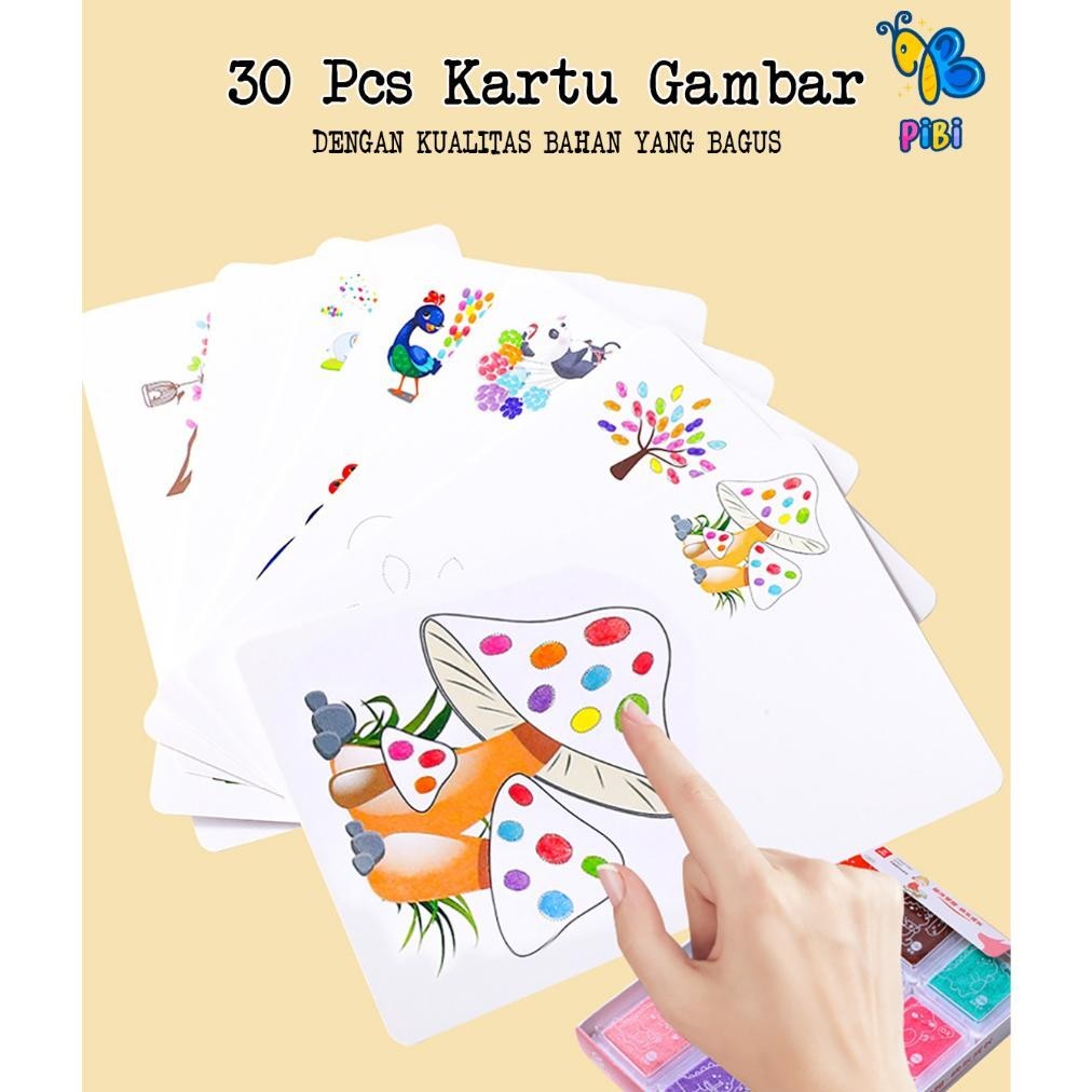 

Qw-7 Pibi - Finger Painting Diy / Colouring Set / Washable Paint Color / Mainan Edukasi Anak Promo