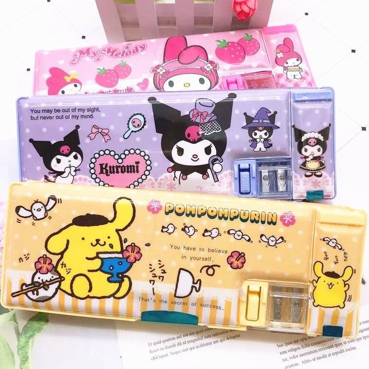

Promo Kotak Pensil Magnet + Serutan / Tempat Pensil / Pencil Case Sanrio Melody Kuromi Garansi