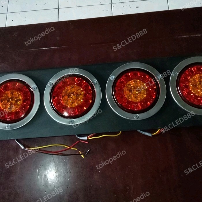 Lampu Stop Led Bulat Truk 12 Volt 24Volt 36Volt