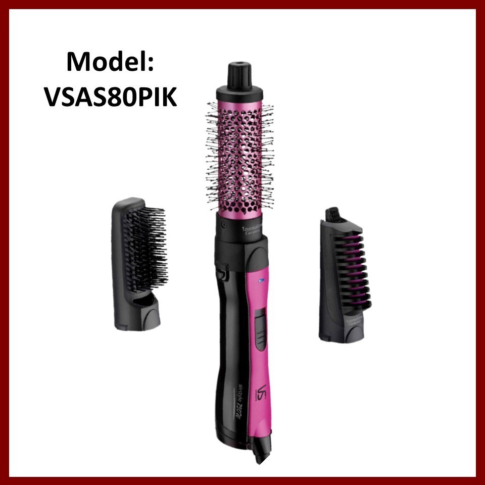 [Vidal Sassoon] VSAS80PIK TOURMALINE CERAMIC IONIC HOT AIR Styler Brush Pink 220V