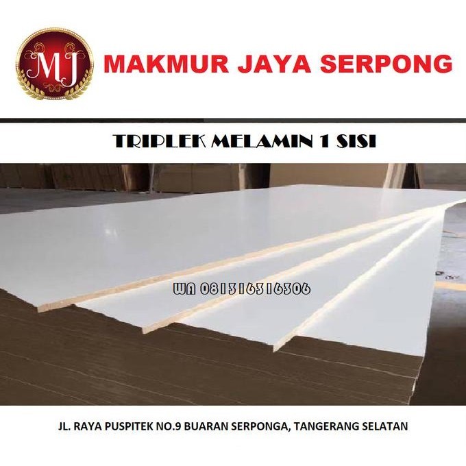 Tripmil Satu Sisi Sf 18Mm / Triplek Melamine Kode Barang 7883