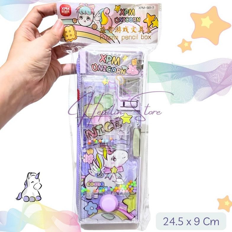 

NEW Pensil Case Unicorn , Astronot , Underwater Sea with Game / Kotak Pensil Magnet Pencet Air / Pensil Case Astronout Mewah Water Ball