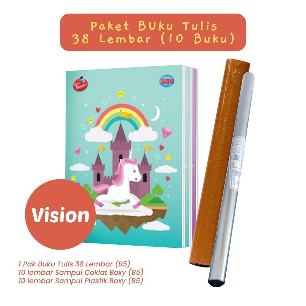 

Paket 10 Buku Tulis 38 Lembar Set Sampul Plastik Coklat Back To School