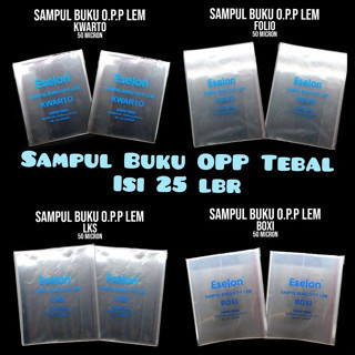 

Sampul buku Eselon OPP Kwarto / Boxy / LKS / Folio 50 Micron