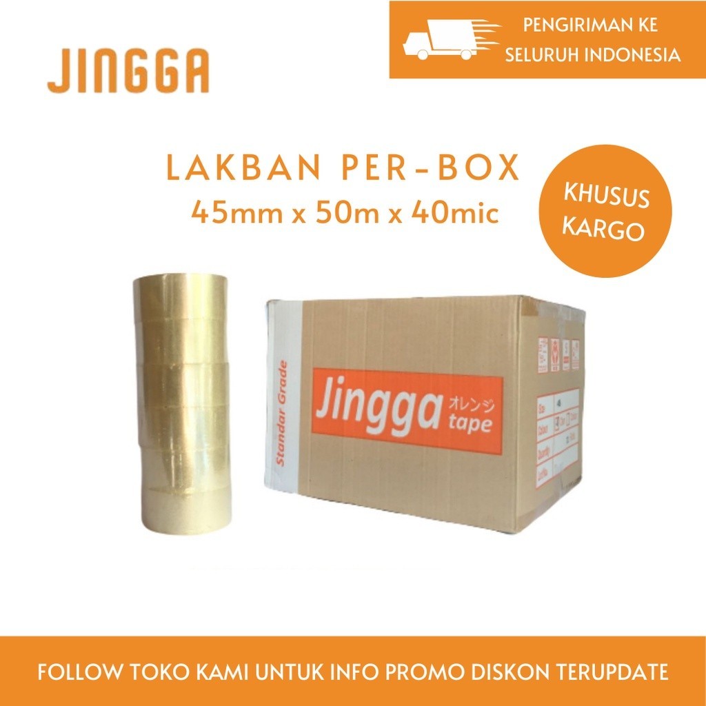 

(KHUSUS KARGO) BOX Lakban Bening / OPP Tape Clear 45mm x 50m (40 micron)
