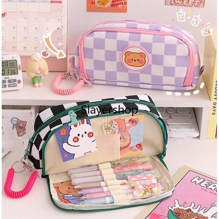 

fgs-3 Kotak Pensil Sleting Korea Aesthetic Lucu Import / Tempat pensil / Premium / Kotak-kotak / Ritsleting / Kompartmen / Imut / Imut / kelinci / kelinci / beruang Viral