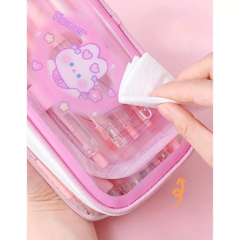 

wd-54 TEMPAT PENSIL ATK KOREA PVC WATERPROOF DAN KAIN LUCU KAWAII RT-143 Berkualitas
