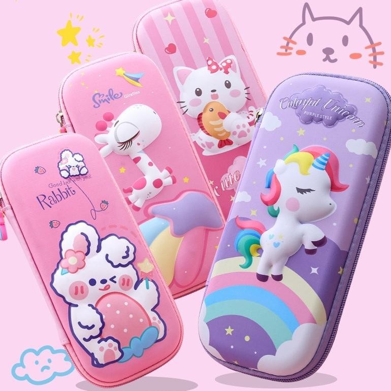 

GC27 Tempat Pensil Motif Kartun Unicorn 3D Bahan EVA Kapasitas Besar Untuk Hadiah Ulang Tahun Anak Original