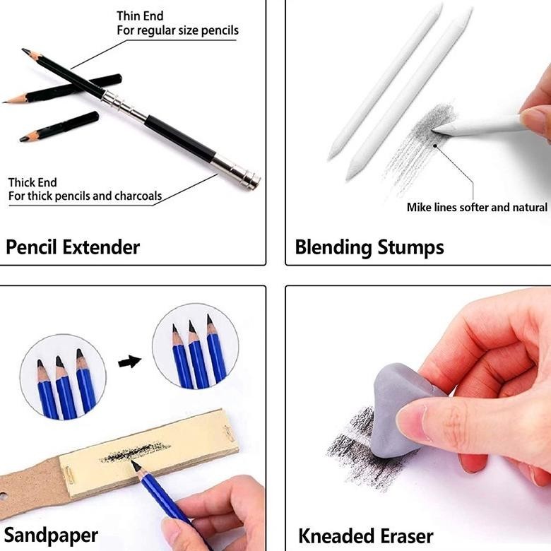 

PK32 35PCS/Set Sketch Pencil Pisau Penghapus dan Pensil Gambar untuk Keperluan Sekolah Pencil Drawing Set Terlaris