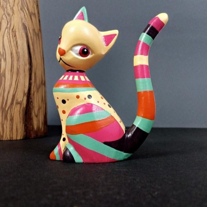 Souvenir Patung pajangan Kucing bali 5x4x11 cm