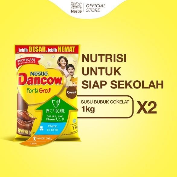 

DANCOW Fortigro Susu Bubuk Susu Anak Coklat Pouch 1kg x 2 pcs