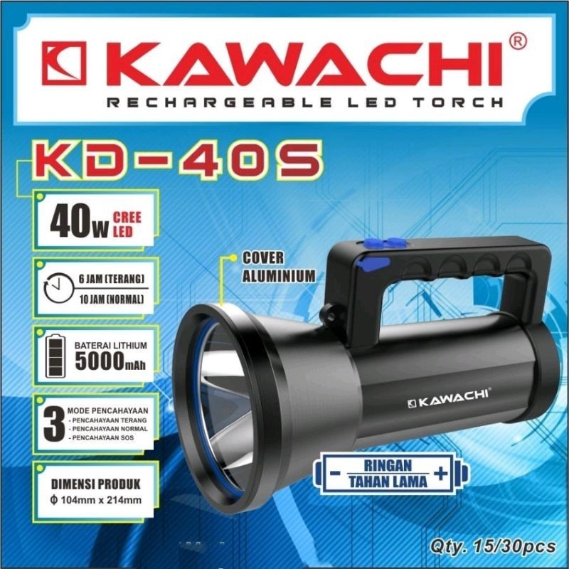 Senter Tangan Tenteng LED Kawachi 40 Watt KD-40S