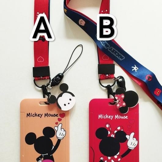 

Ey Nnie Mouse Disney Id Card Holder Lanyard 1 Name Tag Gantungan