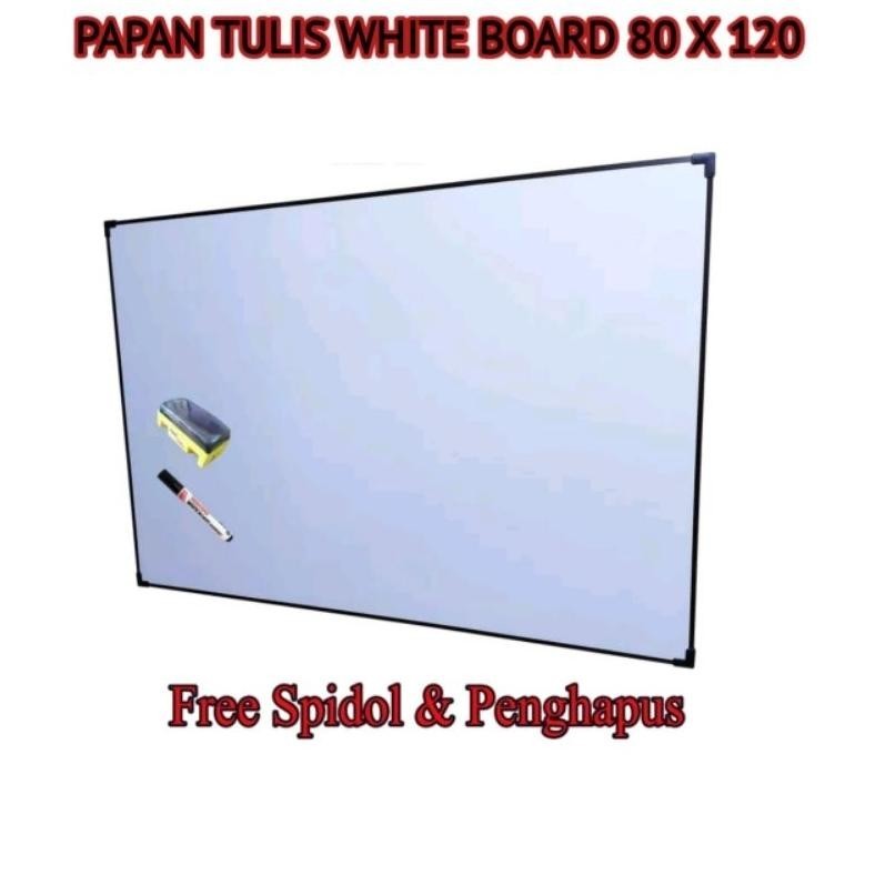 

PAPAN TULIS WHITEBOARD 80 X 120 CM GRATIS SPIDOL DAN PENGHAPUS