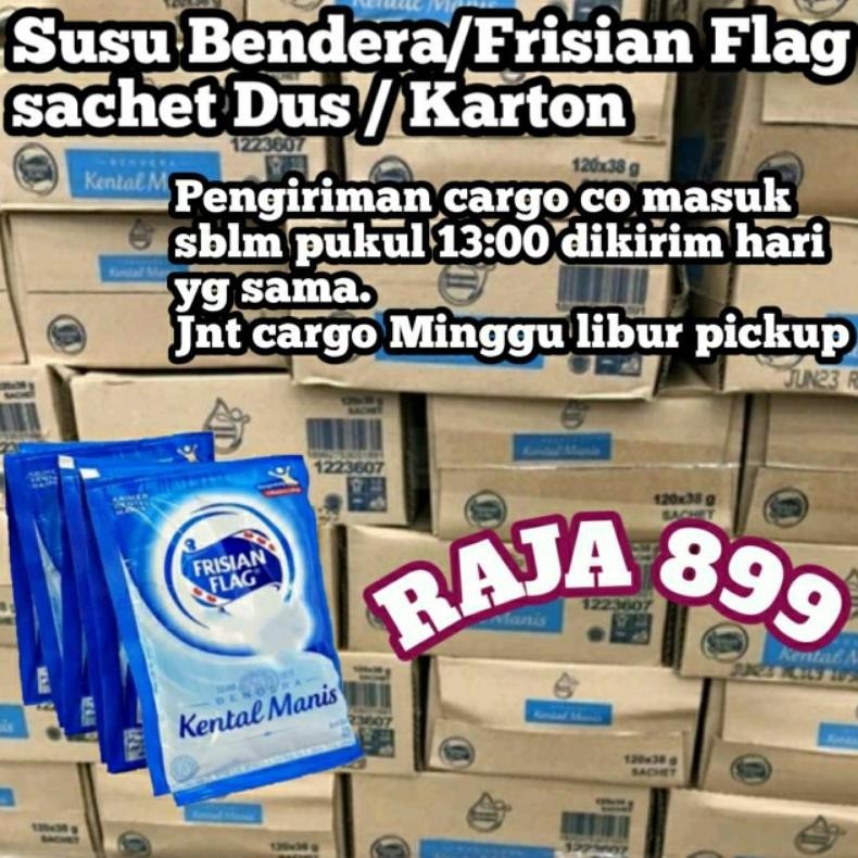 

GTU-712 SUSU BENDERA SACHET/SASET | FRISIAN FLAG SACHET PUTIH & COKLAT DUS ISI 20 PACK (120 X 38GR) Murah