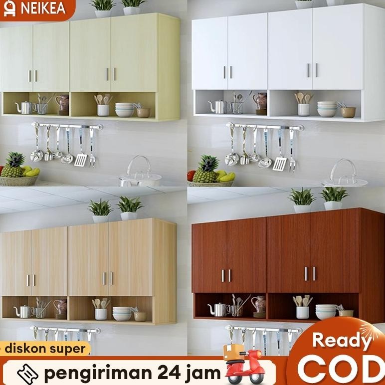 Kitchen Set 4Pintu Lemari Dapur Gantung Kabinet Dapur Atas Kayu Rak Gantung Dapur Rak Dinding Lemari