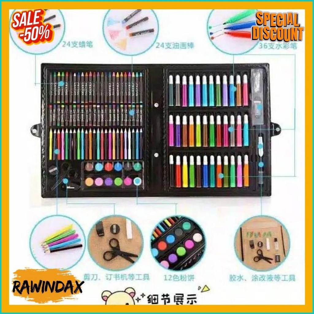 

Barangunik2021 -Art Set Isi 150 Pcs Pensil Warna Set Anak Crayon Full Set Alat Lukis /Crayon Set 150Pcs (Lagi Viral)