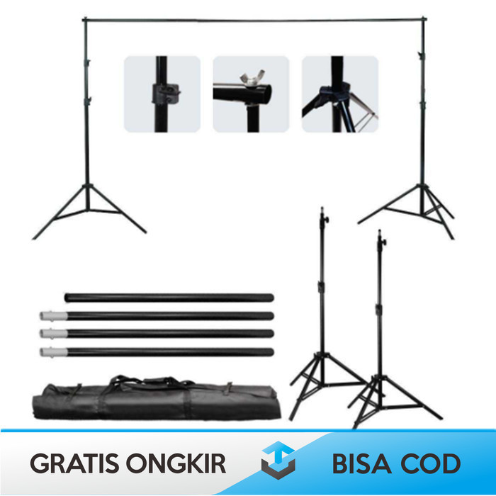 TIANG BACKDROP DEKORASI 3X2 TAFFSTUDIO ORIGINAL UNTUK FOTO STUDIO