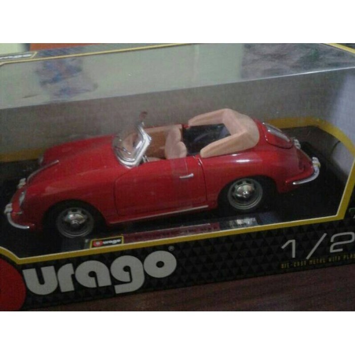 Ane Diecast Miniatur Mobil Bburago Porsche 356B Carbiolet
