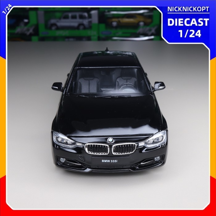 Ane Miniatur Mobil Welly 1:24 Bmw 335I Black Diecast Skala Mainan Model