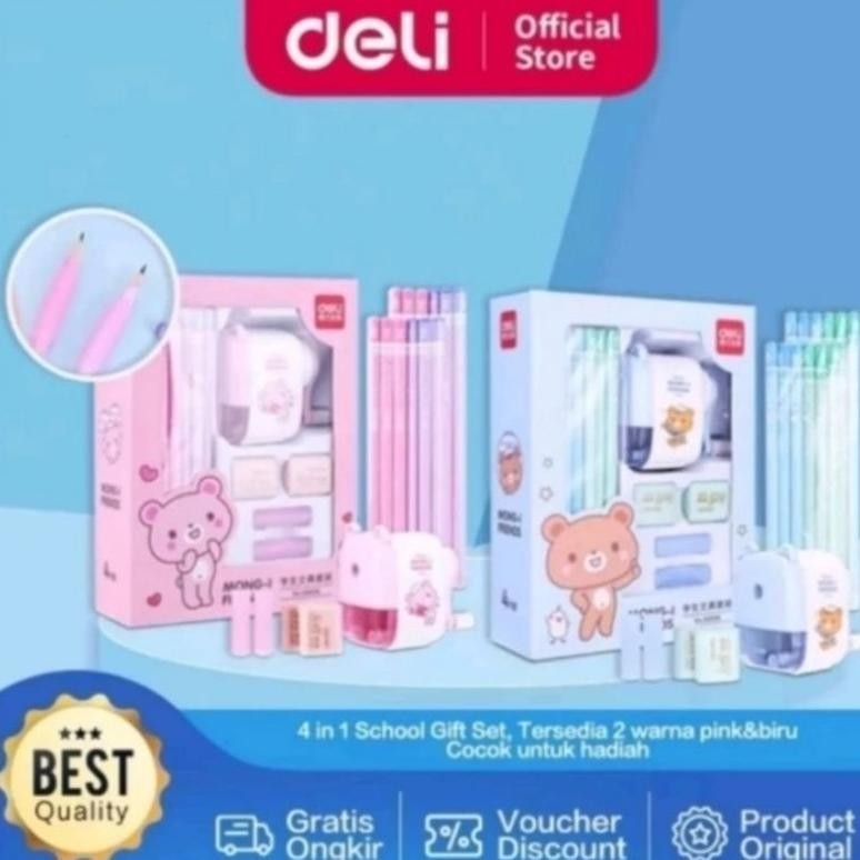 

Best Seller Deli Stationery Set 4 In 1 Rautan Pensil 12Pcs Pensil 2 Pengahapus Dan 2 Penutup Pena 68896 Viral