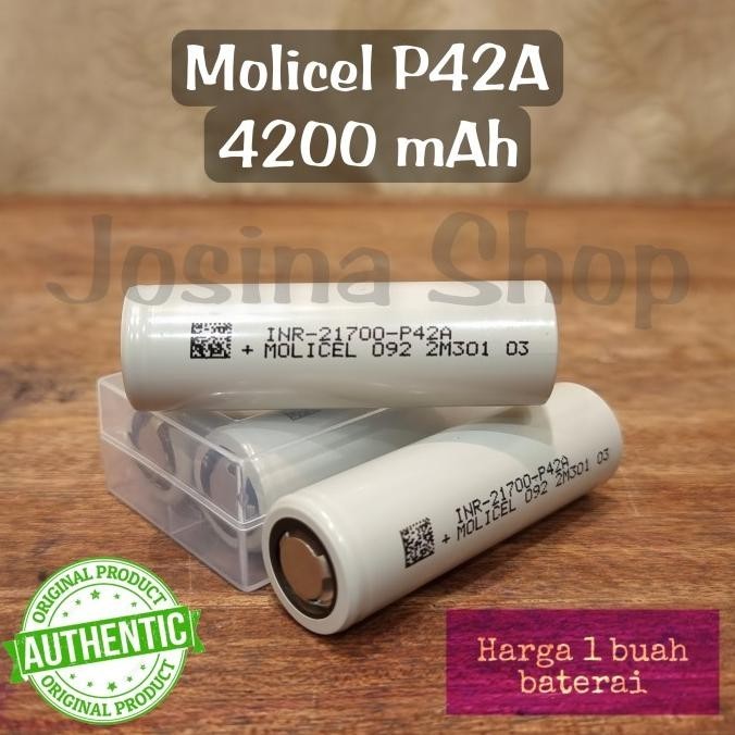 Baterai 21700 Molicel P42A - 4200 mAh 45A | 100% Original