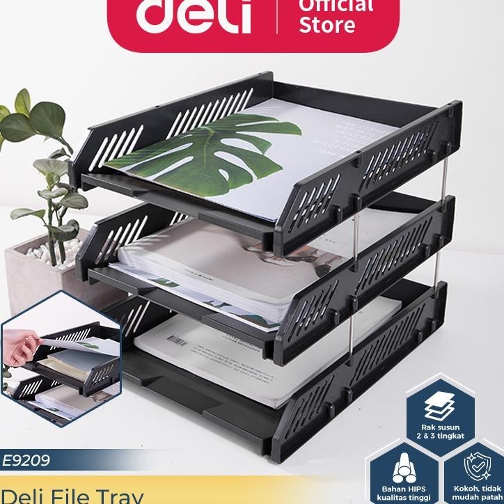 

Deli File Tray / Rak File Susun Bahan Plastik 2/3 Tingkat E920X