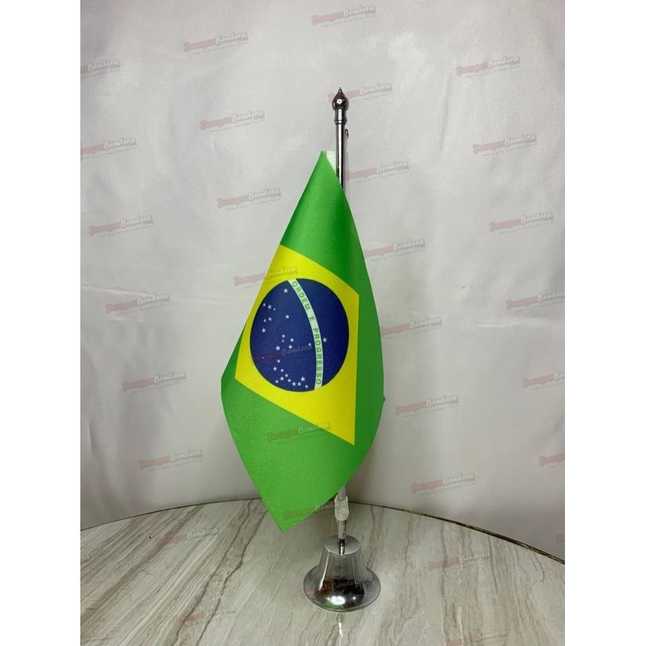 ,,,,,,,] Bendera Meja Brazil + Tiang Pataka Meja