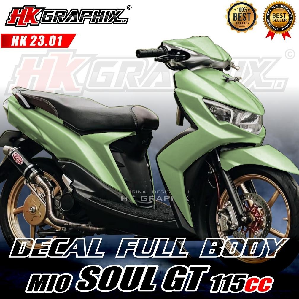 Decal MIO SOUL GT 115cc Full Body Sticker Variasi Aksesoris Sepeda Motor Desain Polos HK Graphix 23.