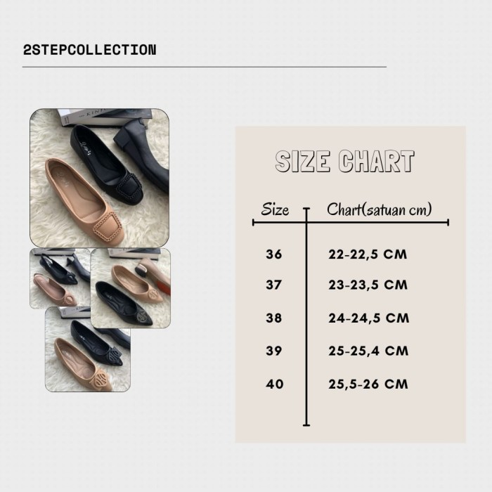 2Step-6682-3 Sepatu Flatshoes Wanita Bahan Pu Sintetis Size 36-40