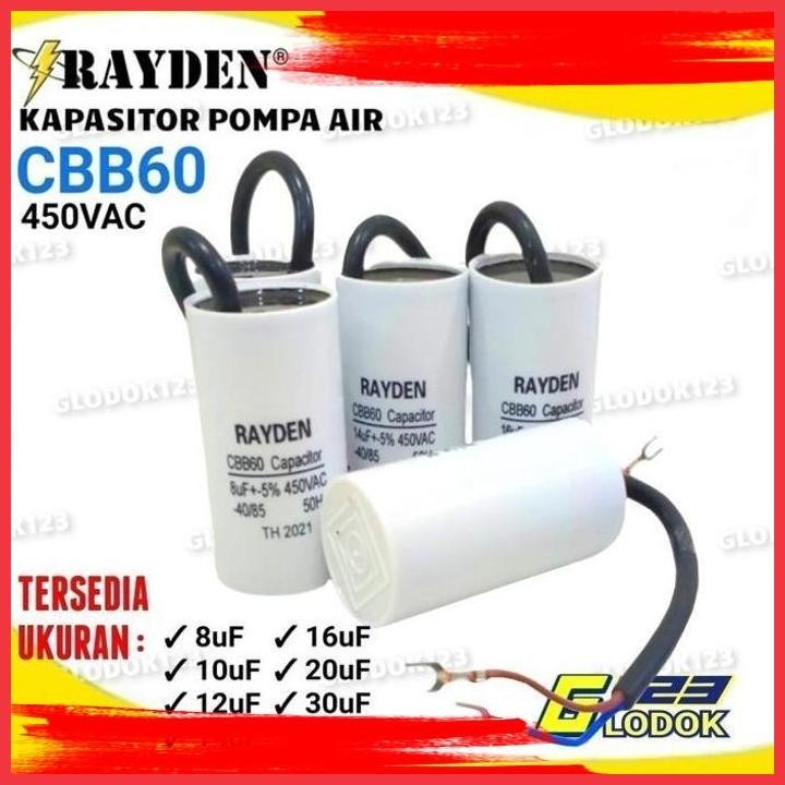 (GLOD) KAPASITOR POMPA AIR CBB60 450V AC BODY BULAT