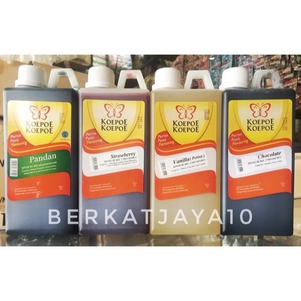 

(DISKON) Pasta Koepoe Koepoe 1 LITER Perisa Vanilla Vanila Pandan Coklat Stroberi Pisang Ambon Kupu Kupu