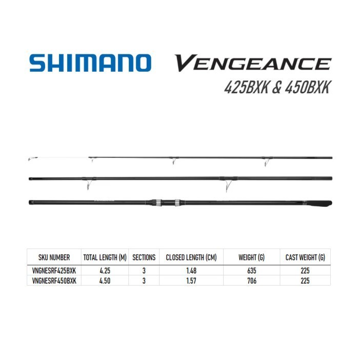 Shimano Vengeance 425Bx 450Bx Surf Rock Fishing Rod Joran Pasiran