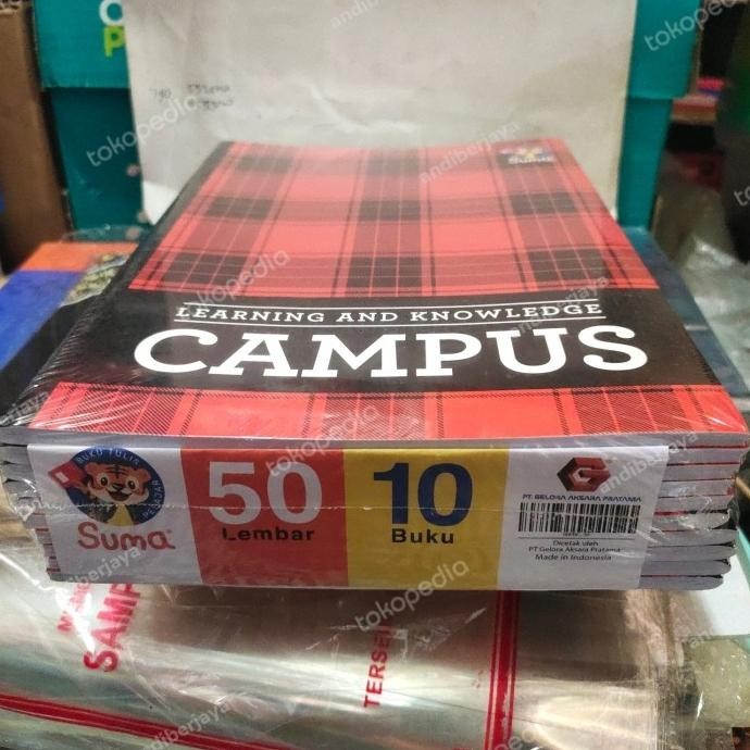 

buku tulis campus suma 50 lembar / pack isi 10 buku