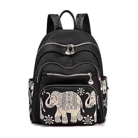 Kapasitas Besar Etnik Cetak Kanvas Oxford Kain Ransel Tas Wanita