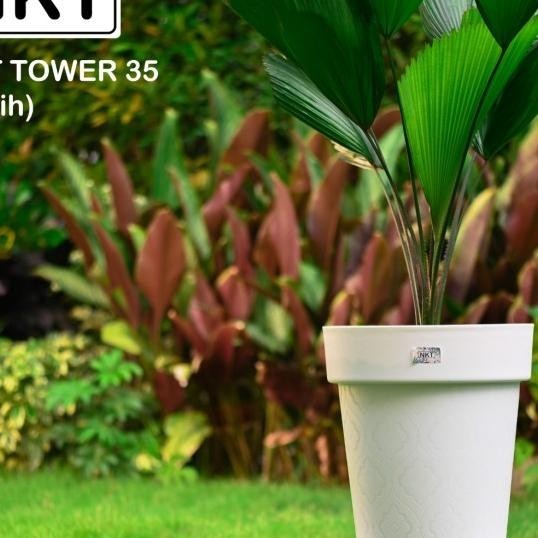 Pot Plastik Nkt Tower 35 Tinggi Berkualitas - Putih