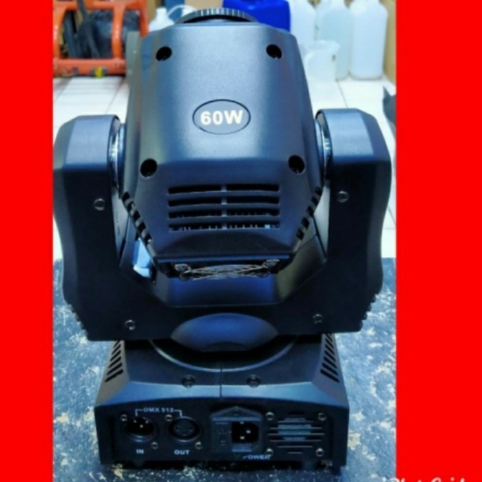 Paket 2Unit Moving Head Beam Mini Gobo 60W + Dmx Disco 240 Plus Kabel Lampu