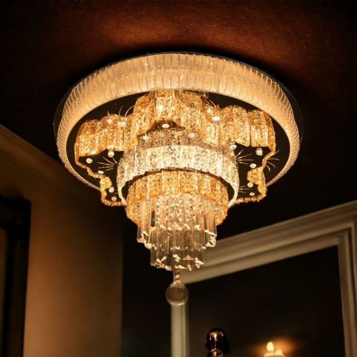 Lampu Hias Plafon Led Ruang Tamu Minimalis Motif Crystal Snowflake Lampu