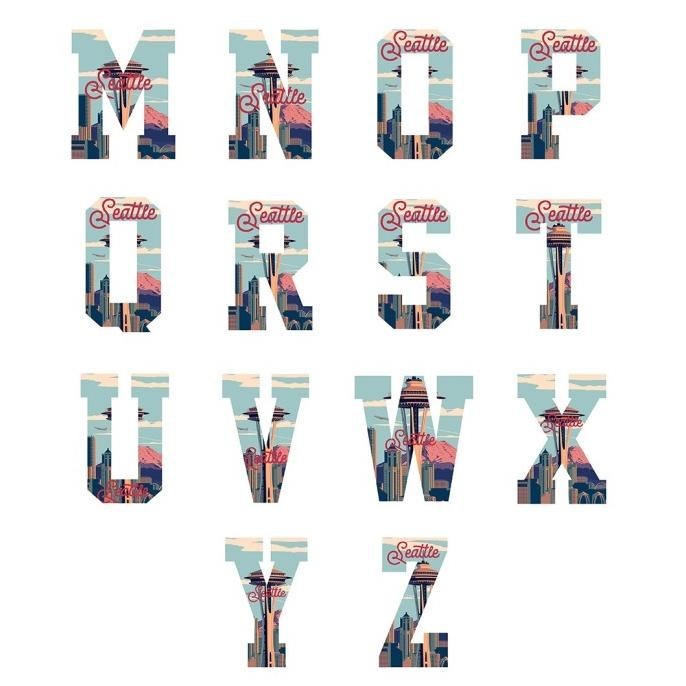Seattle - Hoodie Custom Inisial Huruf Series / Hoodie Kupluk