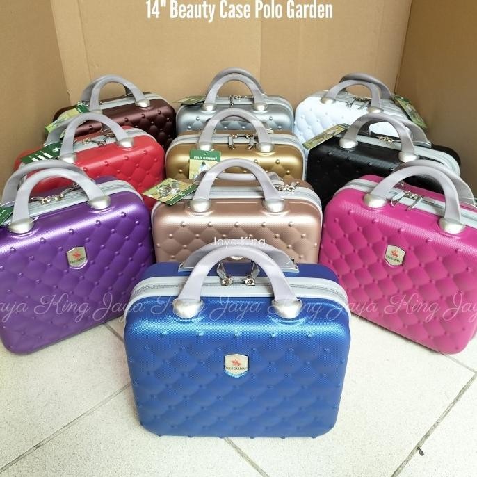TERBARU - Beauty Case 14 Inch Polo Garden Koper Fiber Kabin Mini Travel Bag
