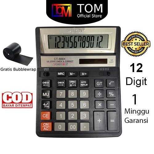 

Ready Kalkulator CT-888X 12 Digit - Calculator Dual 2 Power