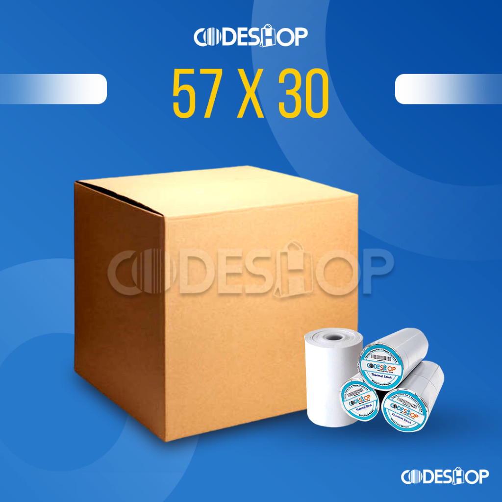 

1 DUS Kertas Kasir CODESHOP 57 x 30mm Cetak Struk Isi 100 roll