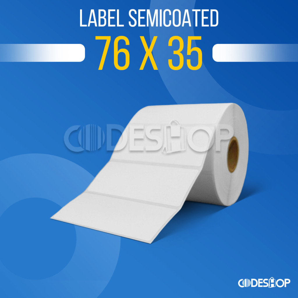 

LABEL STIKER 76X35 SEMICOATED 1 LINE - STIKER 76 X 35 E-TIKET RUMAH SAKIT ISI 1250 PCS