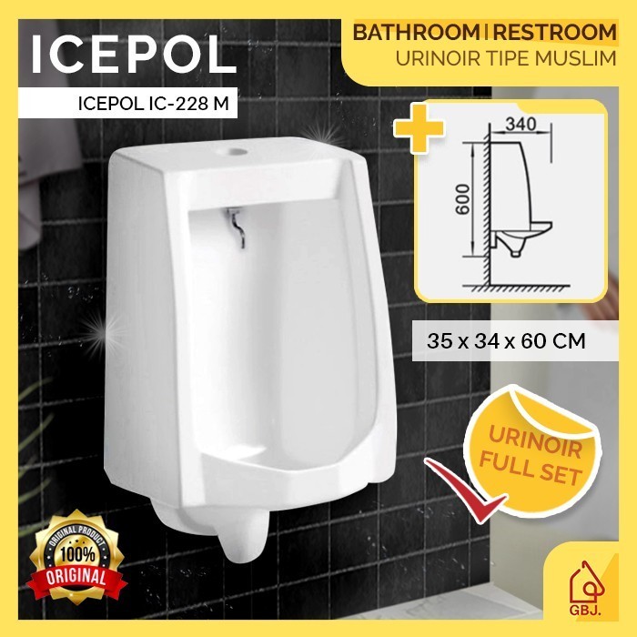 Ready URINOIR KOMPLIT ICEPOL IC 228M / URINOIR MUSLIM /URINAL TOILET BERDIRI