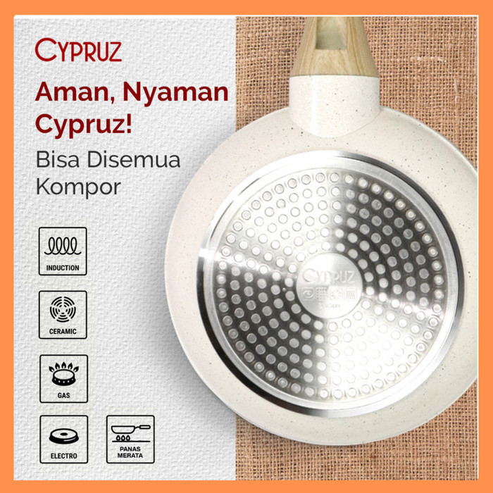 Cypruz Granite Fry Pan Wok Pan Sauce Pan Tamagoyaki Wajan Anti Lengket