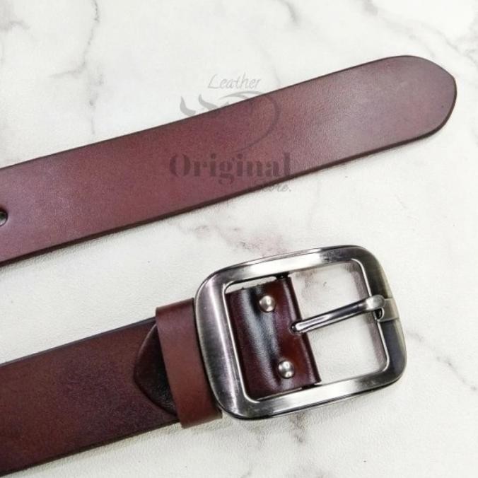 Ikat Pinggang Pria Kulit Asli/Sabuk Kulit Pria/Gesper Kulit Asli Oval H24M