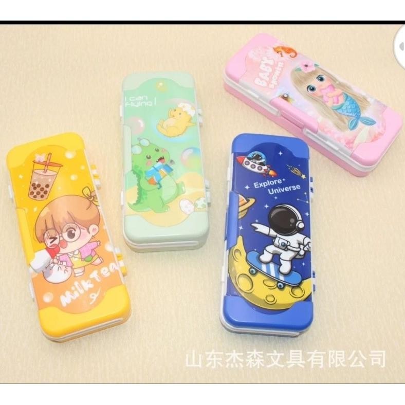 

rd-67 Kotak Pensil Tingkat 3 Gratis Set Penggaris Tempat Pensil Susun Tiga Terlaris