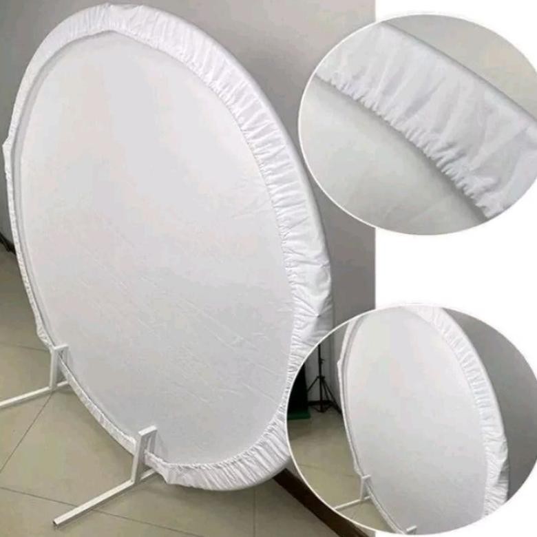 tg-342 cover stand bulat / Backdrop ring bundar bahan kain filamin diameter 2 meter Premium