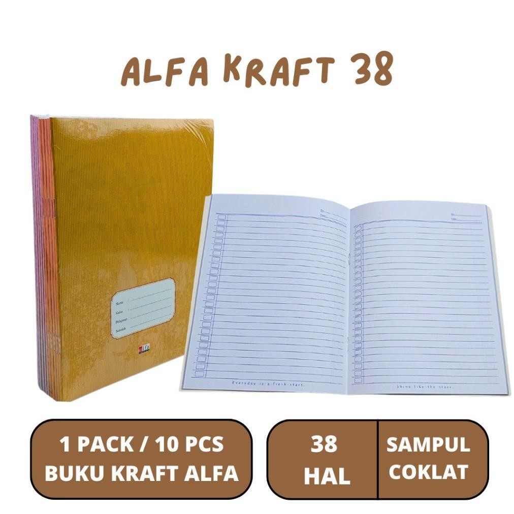 

100% (10Pcs) Buku Tulis Alfa Kraft Isi 60
