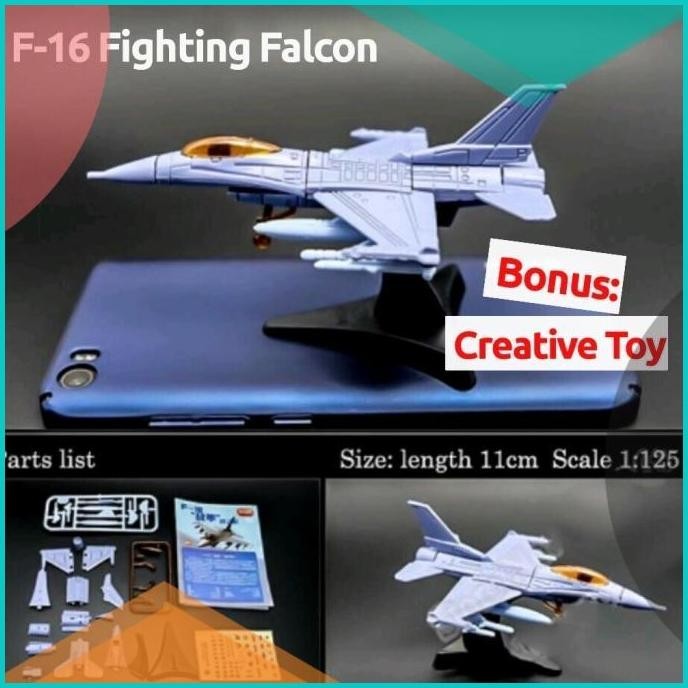 Pesawat tempur F-16 Fighting Falcon Model Kit Mainan Rakit Puzzle Mini